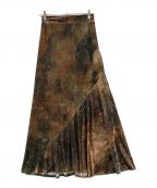 glam lipsグラムリップス）の古着「ベロアマーメイドスカート」｜ブラウン