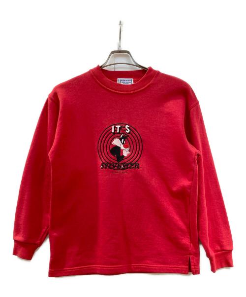WARNER BROS（ワーナーブラザース）warner bros (ワーナーブラザース) 90's 刺繍スウェット レッド サイズ:Sの古着・服飾アイテム