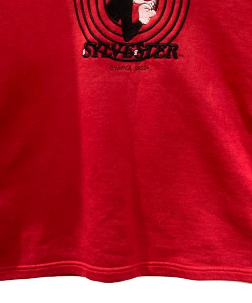 WARNER BROS（ワーナーブラザース）warner bros (ワーナーブラザース) 90's 刺繍スウェット レッド サイズ:Sの古着・服飾アイテム