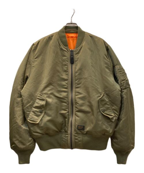 HUF（ハフ）HUF (ハフ) ALPHA (アルファ) FEELS GOOD MA-1 フライトジャケット グリーン サイズ:Mの古着・服飾アイテム