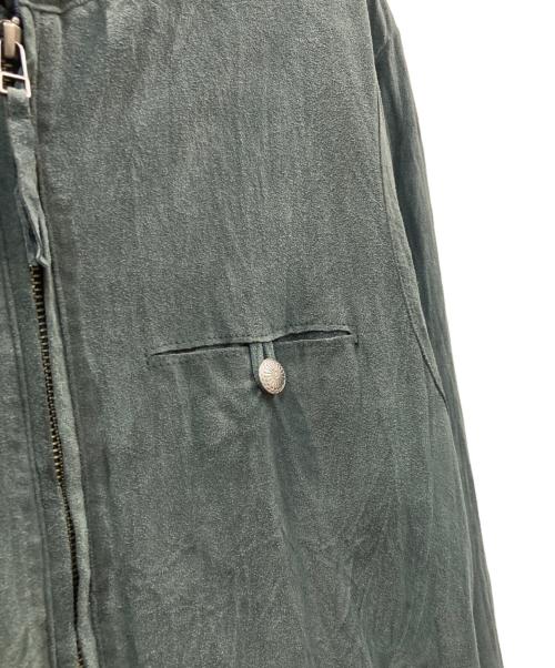 HERITAGE STONE（ヘリテージストーン）HERITAGE STONE (ヘリテージストーン) ゴートレザーシングルライダースジャケット グリーン サイズ:Lの古着・服飾アイテム