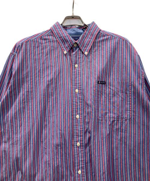 CHAPS（チャップス）CHAPS (チャップス) ストライプシャツ ネイビー サイズ:2XBの古着・服飾アイテム