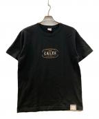 CALEE×THE H.W.DOG&CO.キャリー×エイチダブリュードッグアンドコー）の古着「コラボプリントTシャツ」｜ブラック