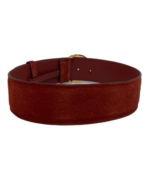 GUCCI（グッチ）GUCCI (グッチ) ブロンディ ワイドスウェードベルト レッドの古着・服飾アイテム