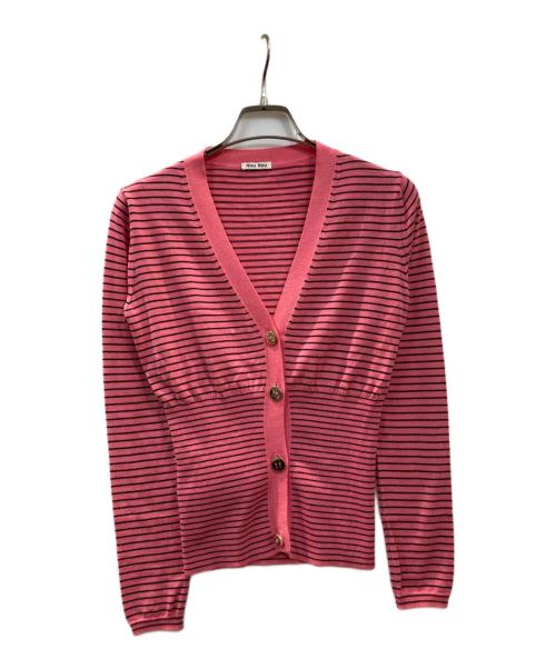 MIU MIU（ミュウミュウ）MIU MIU (ミュウミュウ) ニットカーディガン ピンク サイズ:36の古着・服飾アイテム