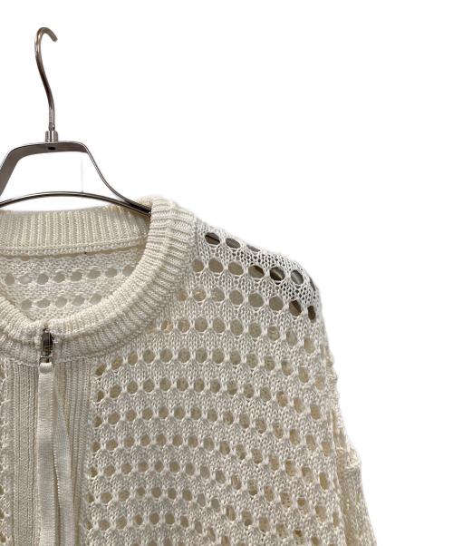 Adam et Rope（アダム エ ロペ）Adam et Rope (アダム エ ロペ) メッシュニットブルゾン アイボリー サイズ:Fの古着・服飾アイテム