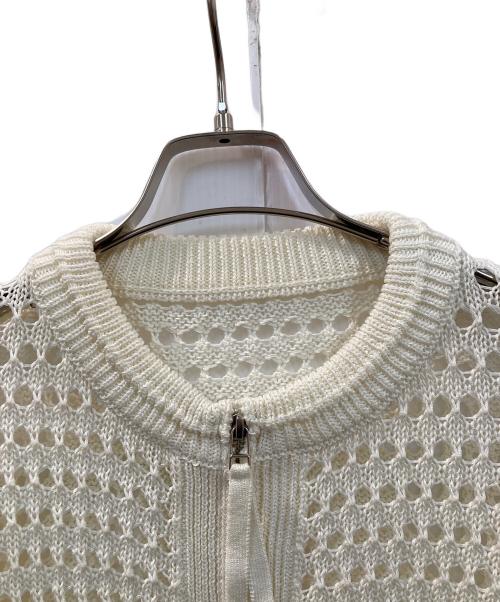 Adam et Rope（アダム エ ロペ）Adam et Rope (アダム エ ロペ) メッシュニットブルゾン アイボリー サイズ:Fの古着・服飾アイテム