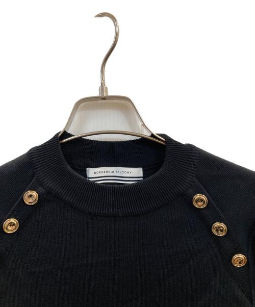 BORDERS at BALCONY（ボーダーズアットバルコニー）BORDERS AT BALCONY (ボーダーズアットバルコニー) JULIET SHOULDER TOP ジュリエットショルダートップ ブラック サイズ:38の古着・服飾アイテム