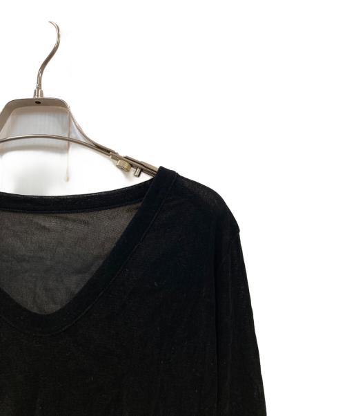 Whim Gazette（ウィムガゼット）Whim Gazette (ウィムガゼット) フロッキーバックシャンカットソー ブラック サイズ:F 未使用品の古着・服飾アイテム