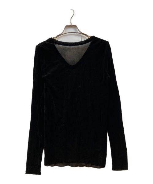 Whim Gazette（ウィムガゼット）Whim Gazette (ウィムガゼット) フロッキーバックシャンカットソー ブラック サイズ:F 未使用品の古着・服飾アイテム