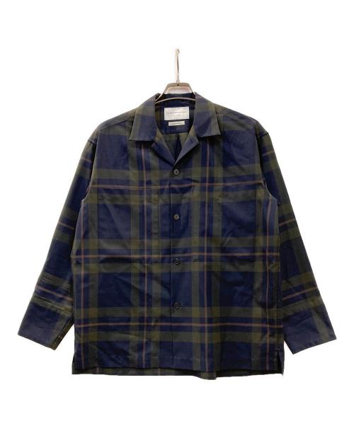 TOMORROW LAND（トゥモローランド）TOMORROW LAND (トゥモローランド) 2/90ウール オープンカラーシャツ ネイビー サイズ:sの古着・服飾アイテム