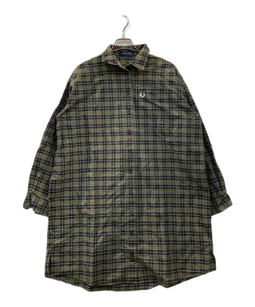 FRED PERRY（フレッドペリー）FRED PERRY (フレッドペリー) CHECK OXFORD SHIRT DRESS シャツワンピース グリーン サイズ:36の古着・服飾アイテム