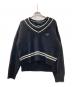 FRED PERRY（フレッドペリー）の古着「CABLE DETAIL TENNIS V-NECK」｜ブラック