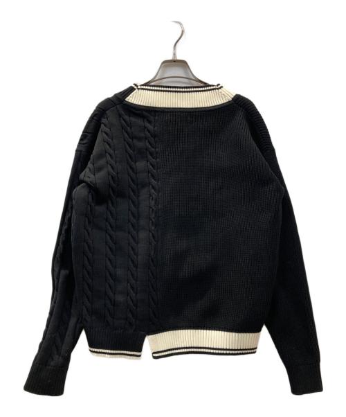 FRED PERRY（フレッドペリー）FRED PERRY (フレッドペリー) Cable Knit Panel Jumper ケーブルニット ブラック サイズ:36の古着・服飾アイテム