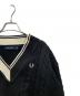 FRED PERRY (フレッドペリー) Cable Knit Panel Jumper ケーブルニット ブラック サイズ:36：6000円