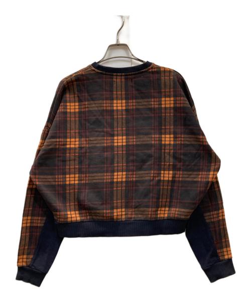 FRED PERRY（フレッドペリー）FRED PERRY (フレッドペリー) TARTAN SWEATSHIRT オレンジ×ネイビー サイズ:36の古着・服飾アイテム