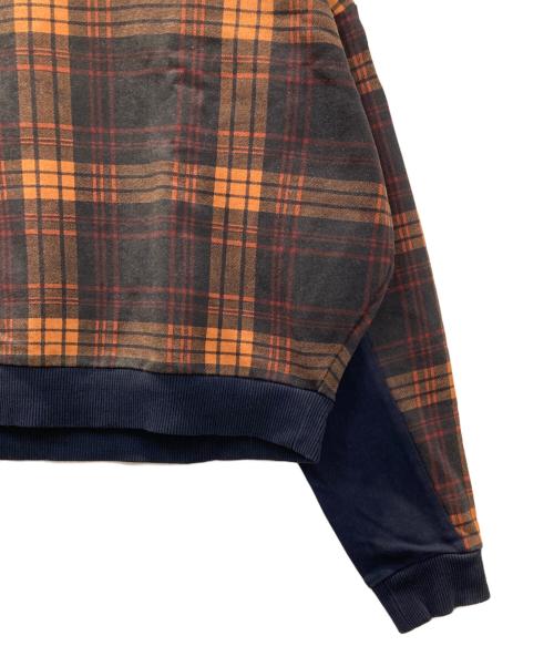 FRED PERRY（フレッドペリー）FRED PERRY (フレッドペリー) TARTAN SWEATSHIRT オレンジ×ネイビー サイズ:36の古着・服飾アイテム