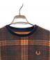 中古・古着 FRED PERRY (フレッドペリー) TARTAN SWEATSHIRT オレンジ×ネイビー サイズ:36：5000円