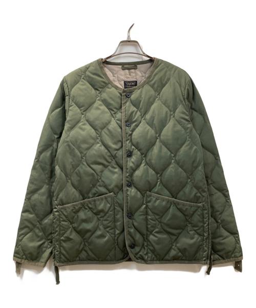 TAION（タイオン）TAION (タイオン) U NECK BUTTON JACKETS ダウンジャケット グリーン サイズ:Mの古着・服飾アイテム