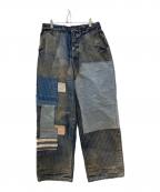 JELADOジェラード）の古着「ユーズド加工ウォバッシュパッチワークデニム」｜インディゴ