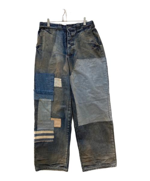 JELADO（ジェラード）JELADO (ジェラード) ユーズド加工ウォバッシュパッチワークデニム インディゴ サイズ:Lの古着・服飾アイテム