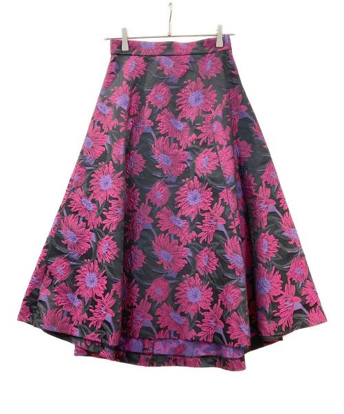 Mystrada（マイストラーダ）Mystrada (マイストラーダ) サイドフレアジャガードスカート パープル サイズ:36 未使用品の古着・服飾アイテム