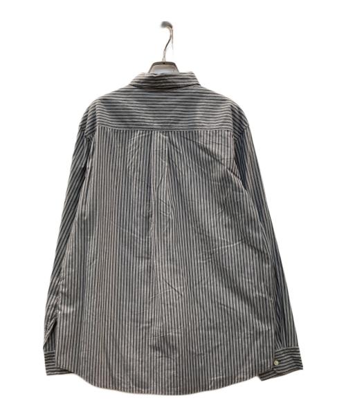 CHAPS（チャップス）CHAPS (チャップス) ストライプシャツ ブラック サイズ:Lの古着・服飾アイテム