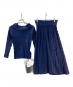 Mystradaマイストラーダ）の古着「ファー付きニットアップ」｜ネイビー