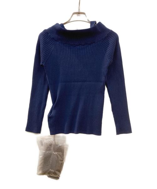 Mystrada（マイストラーダ）Mystrada (マイストラーダ) ファー付きニットアップ ネイビー サイズ:38の古着・服飾アイテム