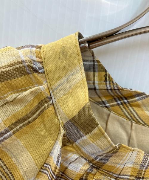 Mystrada（マイストラーダ）Mystrada (マイストラーダ) チェックギャザーワンピース イエロー サイズ:38の古着・服飾アイテム