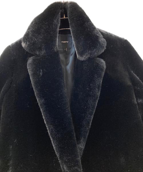 theory（セオリー）theory (セオリー) フェイクファーコート ブラック サイズ:2の古着・服飾アイテム