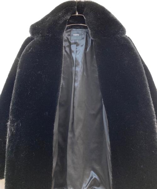 theory（セオリー）theory (セオリー) フェイクファーコート ブラック サイズ:2の古着・服飾アイテム