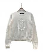 LAUREN RALPH LAURENローレンラルフローレン）の古着「エンブロイダリーロゴセーター」｜ホワイト