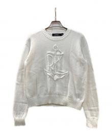 LAUREN RALPH LAUREN（ローレンラルフローレン）の古着「エンブロイダリーロゴセーター」｜ホワイト