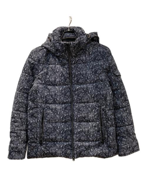 HIDE AWAYS NICOLE（ハイダウェイ二コル）HIDE AWAYS NICOLE (ハイダウェイ二コル) フードプリント中綿ブルゾン ブラック サイズ:46の古着・服飾アイテム