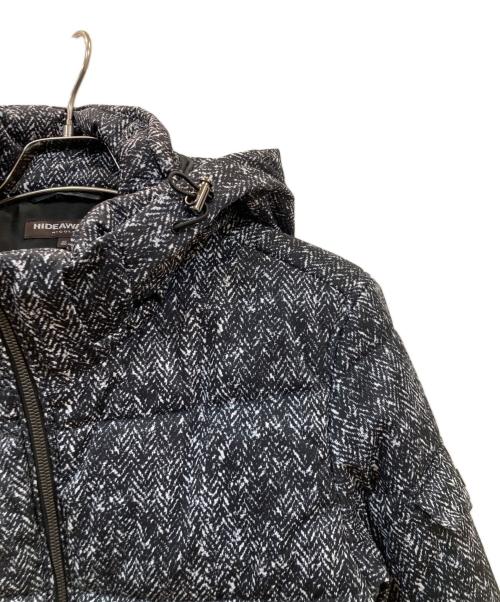 HIDE AWAYS NICOLE（ハイダウェイ二コル）HIDE AWAYS NICOLE (ハイダウェイ二コル) フードプリント中綿ブルゾン ブラック サイズ:46の古着・服飾アイテム