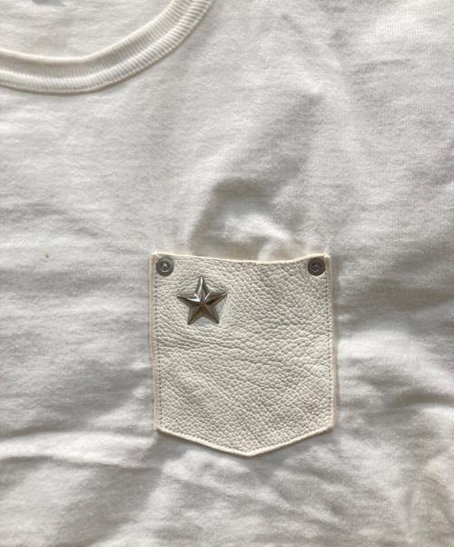 SCHOTT BROS.（ショット）SCHOTT BROS. (ショット) ONE STAR LEATHER POCKET S/S TEE-SHIRT ヘビーオンス・革ポケワンスターTee ホワイト サイズ:XSの古着・服飾アイテム