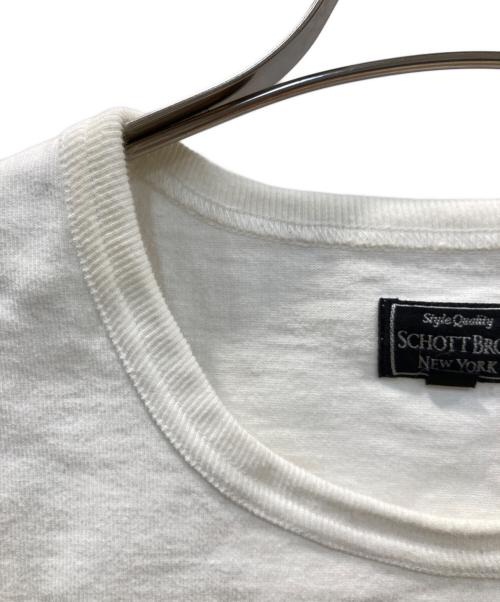 SCHOTT BROS.（ショット）SCHOTT BROS. (ショット) ONE STAR LEATHER POCKET S/S TEE-SHIRT ヘビーオンス・革ポケワンスターTee ホワイト サイズ:XSの古着・服飾アイテム