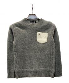 Schott（ショット）の古着「ワンスター レザー ポケット クルーネック セーター」｜グレー