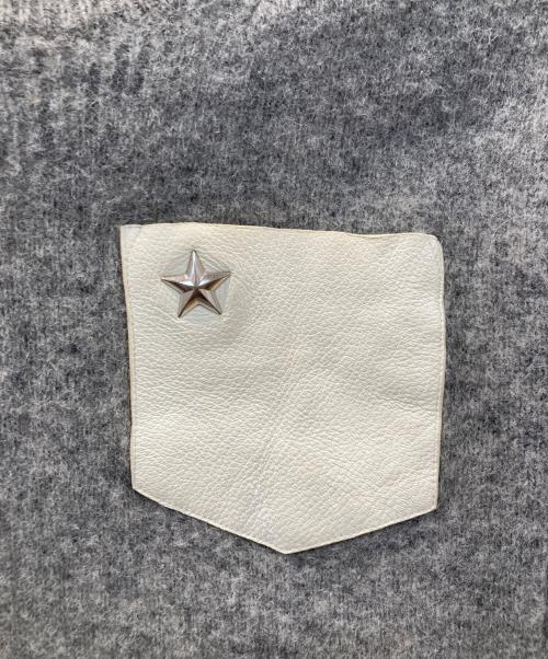 Schott（ショット）Schott (ショット) ワンスター レザー ポケット クルーネック セーター グレー サイズ:Sの古着・服飾アイテム