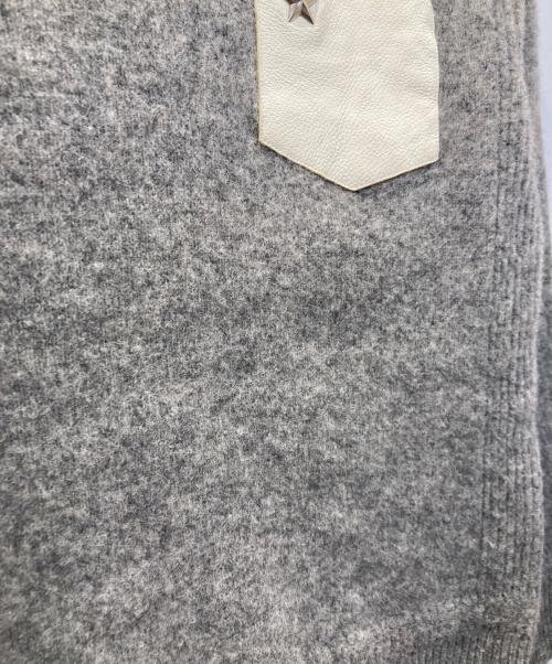 Schott（ショット）Schott (ショット) ワンスター レザー ポケット クルーネック セーター グレー サイズ:Sの古着・服飾アイテム