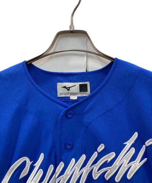 MIZUNO（ミズノ）MIZUNO (ミズノ) ＃73 立浪監督 中日ドラゴンズ ゲームシャツ ブルー サイズ:Mの古着・服飾アイテム