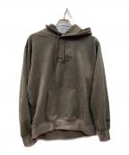 New Eraニューエラ）の古着「ポリスウェード プルオーバーフーディー」｜グレー