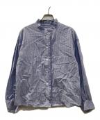 SLOBE IENAスローブ イエナ）の古着「ミニフリルブラウス ストライプシャツ」｜ブルー