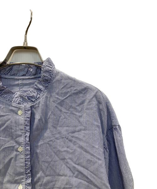 SLOBE IENA（スローブ イエナ）SLOBE IENA (スローブ イエナ) ミニフリルブラウス ストライプシャツ ブルー サイズ:-の古着・服飾アイテム