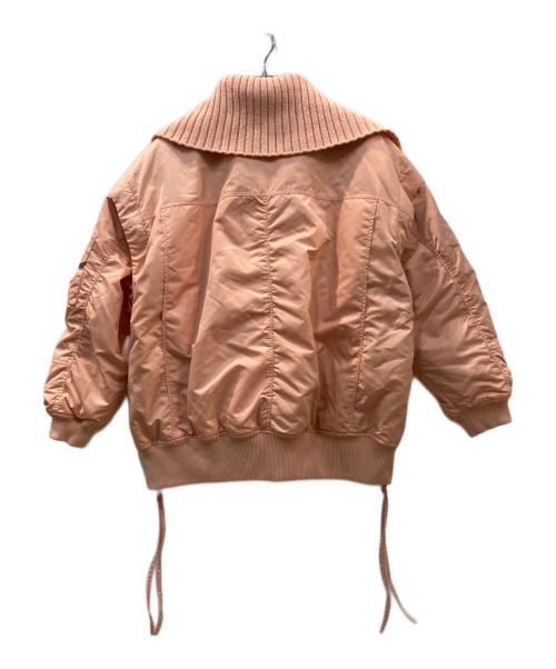 MAISON SPECIAL（メゾンスペシャル）MAISON SPECIAL (メゾンスペシャル) Multiway Knit Collar MA-1 リバーシブルブルゾン ピンク×グリーン サイズ:Mの古着・服飾アイテム