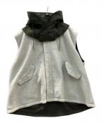 VACHEMENTヴァシュモン）の古着「リサイクルシェルタフタ × ボアベスト」｜アイボリー×グリーン