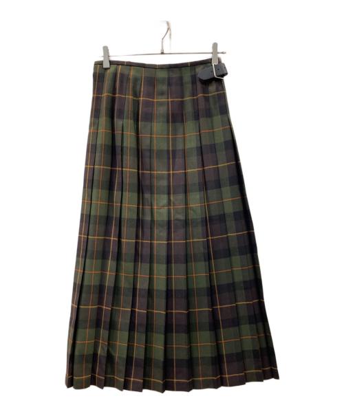 O'NEIL OF DUBLIN（オニールオブダブリン）O'NEIL OF DUBLIN (オニールオブダブリン) ウールラップスカート グリーン×ブラウン サイズ:8の古着・服飾アイテム