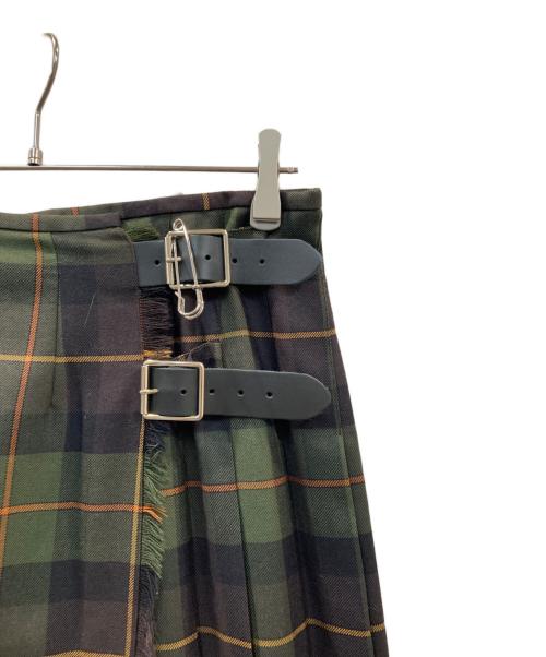 O'NEIL OF DUBLIN（オニールオブダブリン）O'NEIL OF DUBLIN (オニールオブダブリン) ウールラップスカート グリーン×ブラウン サイズ:8の古着・服飾アイテム