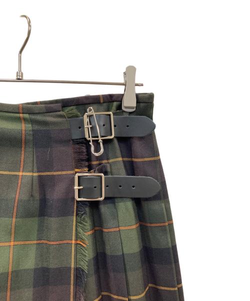 O'NEIL OF DUBLIN（オニールオブダブリン）O'NEIL OF DUBLIN (オニールオブダブリン) ウールラップスカート グリーン×ブラウン サイズ:8の古着・服飾アイテム